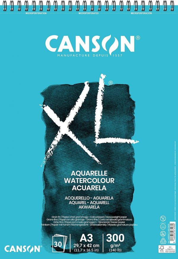 A3 Canson® XL® Aquarelle GF 300 g/m²
