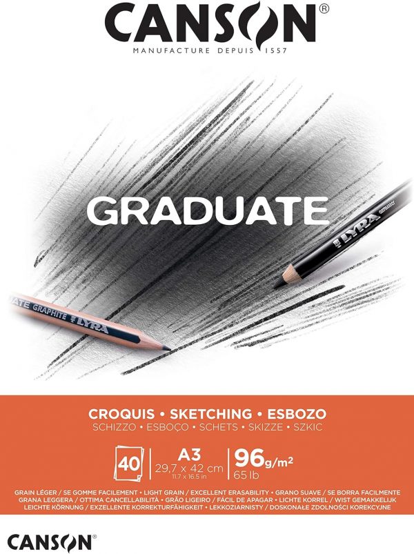 Bloc Canson® Graduate Croquis A3 96g/m² 40 Feuilles
