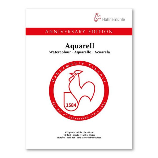 Hahnemühle Bloc aquarelle Edition anniversaire GF 24x32cm 425 g/m² 15 feuilles